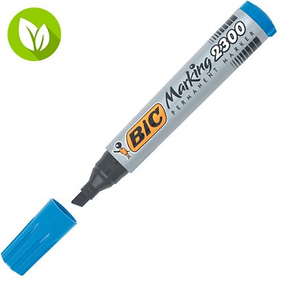 BIC® Marking 2300 Marcador permanente, punta biselada, 3,1 mm-5,3 mm, Azul - 1