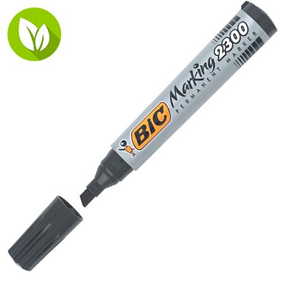BIC® Marking 2300 Marcador permanente, punta biselada, 3,1 mm-5,3 mm, Negro - 1