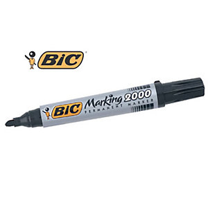 BIC® Marking™ 2300, Marcatore permanente, Punta a scalpello, 3,7 mm - 5,5 mm, Nero (confezione 12 pezzi)