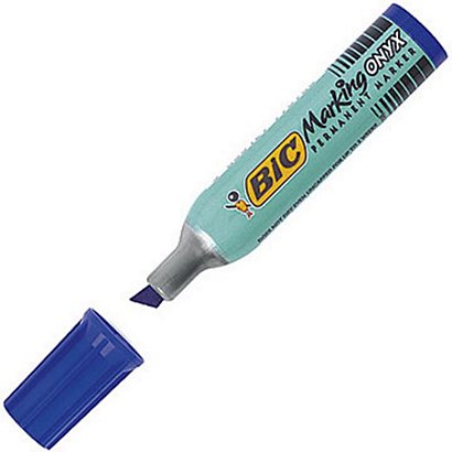 BIC® Marking Onyx 1481 -  Marqueur permanent pointe biseautée trait 2,7 à 6,2 mm - Bleu - 1