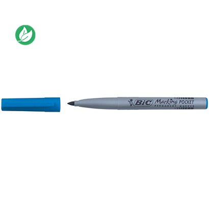 BIC® Marking Pocket 1445 ECOlutions - Marqueur permanent pointe ogive trait 1.1 mm - Bleu - 1