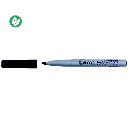 BIC® Marking Pocket 1445 ECOlutions - Marqueur permanent pointe ogive trait 1.1 mm - Noir - 1