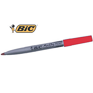 BIC® Marking™ Pocket 1445, Marcatore permanente, Punta tonda, 1,1 mm, Rosso (confezione 12 pezzi)