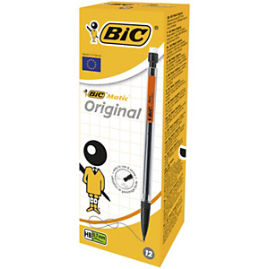 BIC® Matic Classic Portamine, Mina HB da 0,7 mm, Fusto trasparente (confezione 12 pezzi) BIC® Matic Classic Portamine, Mina HB da 0,7 mm, Fusto trasparente (confezione 12 pezzi)