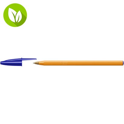BIC® Orange Bolígrafo de punta de bola, punta fina de 0,8 mm, cuerpo naranja, tinta azul - 1