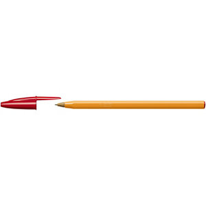 BIC® Orange™ Bolígrafo de punta de bola, punta fina de 0,8 mm, cuerpo naranja, tinta roja