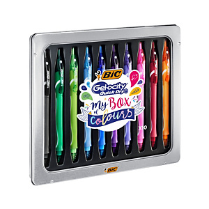 BIC® Penna Gel a scatto Gelocity Quick Dry, Punta 0,7 mm, Colori assortiti  (confezione 10 pezzi) - Penne Gel a Scatto