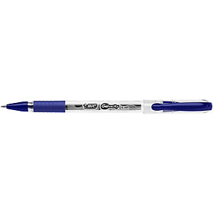 BIC® Penna gel stick Gel-ocity Stic, Punta extra fine da 0,5 mm, Fusto decorato con grip, Inchiostro blu (confezione 30 pezzi)