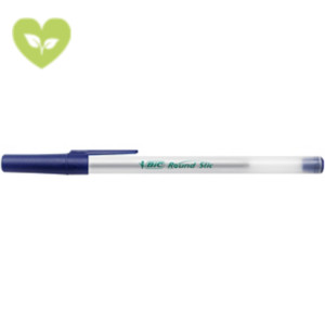 BIC® Penna a sfera con cappuccio ECOlutions Round Stic, Punta media 1 mm, Blu (confezione 60 pezzi)