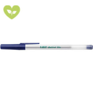 BIC® Penna a sfera con cappuccio ECOlutions Round Stic, Punta media 1 mm, Blu (confezione 60 pezzi) BIC® Penna a sfera con cappuccio ECOlutions Round Stic, Punta media 1 mm, Blu (confezione 60 pezzi)