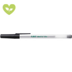 BIC® Penna a sfera con cappuccio ECOlutions Round Stic, Punta media 1 mm, Nero (confezione 60 pezzi) BIC® Penna a sfera con cappuccio ECOlutions Round Stic, Punta media 1 mm, Nero (confezione 60 pezzi)