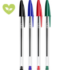 BIC® Penna a sfera Cristal Original, Punta media 1 mm, Colori Assortiti: nero, blu, rosso, verde (confezione 10 penne) BIC® Penna a sfera Cristal Original, Punta media 1 mm, Colori Assortiti: nero, blu, rosso, verde (confezione 10 penne)