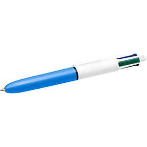 BIC® Penna a sfera a scatto 4 Colours Mini, Punta media 1 mm, Fusto azzurro, 4 colori: nero, blu, rosso, verde BIC® Penna a sfera a scatto 4 Colours Mini, Punta media 1 mm, Fusto azzurro, 4 colori: nero, blu, rosso, verde
