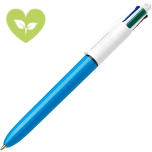 BIC® Penna a sfera a scatto 4 Colours Original, Punta media 1 mm, Fusto blu, 4 colori: nero, blu, rosso, verde (confezione 12 pezzi)