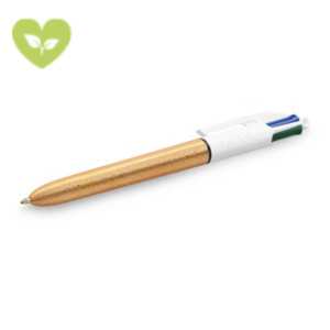 BIC® Penna a sfera a scatto 4 Colours Party Champagne, Punta media 1 mm, Fusto color Champagne effetto bollicine, Inchiostro 4 colori: Nero, Blu, Rosso, Verde BIC® Penna a sfera a scatto 4 Colours Party Champagne, Punta media 1 mm, Fusto color Champagne effetto bollicine, Inchiostro 4 colori: Nero, Blu, Rosso, Verde