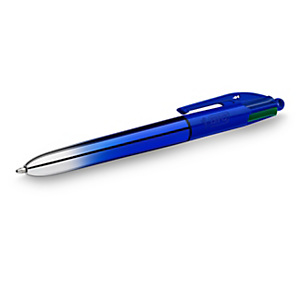 BIC® Penna a sfera a scatto 4 Colours Smooth, Punta media 1 mm, Fusto Blu Metallizzato, Inchiostro scorrevole 4 colori: Nero, Blu, Rosso, Verde BIC® Penna a sfera a scatto 4 Colours Smooth, Punta media 1 mm, Fusto Blu Metallizzato, Inchiostro scorrevole 4 colori: Nero, Blu, Rosso, Verde