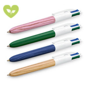 BIC® Penna a sfera a scatto 4 Colours Wood Style, Punta media 1 mm, Fusto effetto legno naturale in colori assortiti, Inchiostro 4 colori: Nero, Blu, Rosso, Verde (confezione 5 pezzi) BIC® Penna a sfera a scatto 4 Colours Wood Style, Punta media 1 mm, Fusto effetto legno naturale in colori assortiti, Inchiostro 4 colori: Nero, Blu, Rosso, Verde (confezione 5 pezzi)