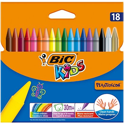 BIC® Plastidecor Ceras de colores, 18 colores surtidos - 1