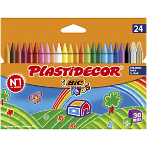 BIC® Plastidecor Ceras de colores, 24 colores