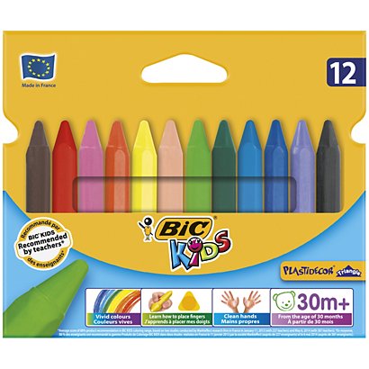 BIC® Plastidecor Peques Ceras de colores, 12 colores - 1