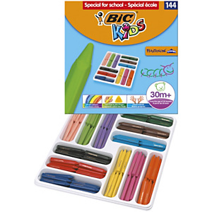 BIC® Plastidecor Peques ceras de colores, 144 ceras