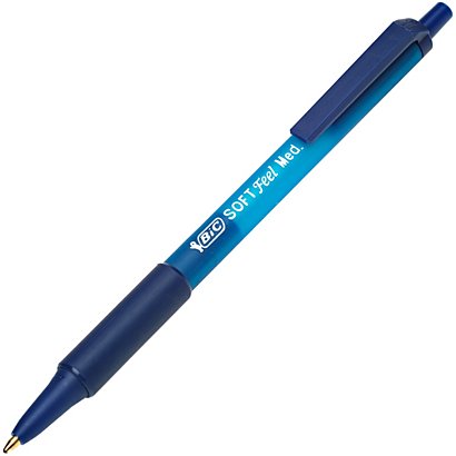BIC® SoftFeel Clic Grip Stylo bille rétractable pointe moyenne 1 mm bleu - 1