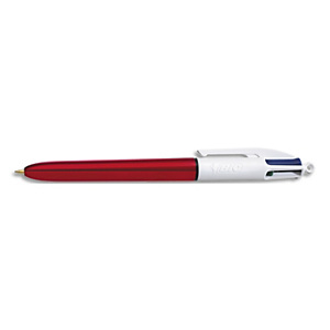 BIC Stylo bille 4 couleurs rétractables Shine. Pointe Moyenne (1,0 mm) - Corps Métallisé Rouge BIC Stylo bille 4 couleurs rétractables Shine. Pointe Moyenne (1,0 mm) - Corps Métallisé Rouge