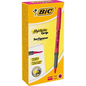 BIC® Surligneur à corps rond, encre à base d'eau, 1,6-3,4 mm, rose fluorescent