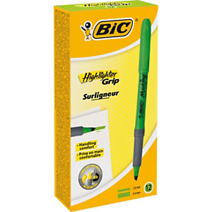 BIC® Surligneur à corps rond, encre à base d'eau, 1,6-3,4 mm, vert fluorescent