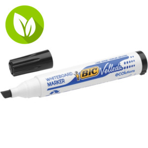 BIC® Velleda 1751 Rotulador para pizarra blanca punta biselada, trazo de 3,7 – 5,5 mm, negro