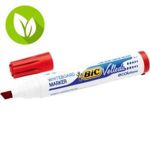 BIC® Velleda 1751 Rotulador para pizarra blanca punta biselada, trazo de 3,7 – 5,5 mm, rojo