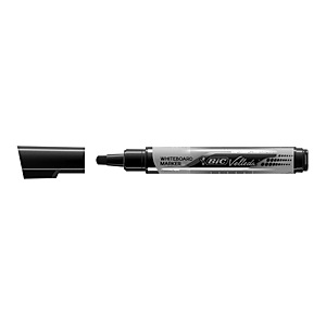 BiC Velleda® Marcatore per lavagna a inchiostro liquido, Punta tonda grande da 5 mm, Spessore tratto 2,3 mm, Nero, Confezione da 12 BiC Velleda® Marcatore per lavagna a inchiostro liquido, Punta tonda grande da 5 mm, Spessore tratto 2,3 mm, Nero, Confezione da 12