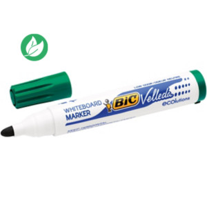 BIC Velleda Marqueur pour tableau blanc 1701 ECOlutions - Pointe conique 4,95 mm  - Vert BIC Velleda Marqueur pour tableau blanc 1701 ECOlutions - Pointe conique 4,95 mm  - Vert