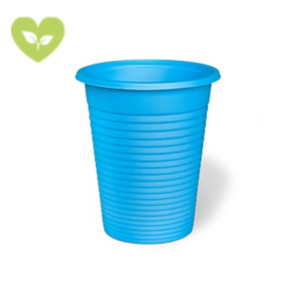 Bicchiere colorato monouso in Mater-Bi, Bio e Compostabile, Capacità 200 cc, Azzurro (confezione 50 pezzi)
