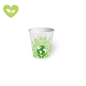 Bicchiere monouso in cartoncino Think Bio Green, Biodegradabile e Compostabile, Capacità 160 ml (confezione 1.250 pezzi)