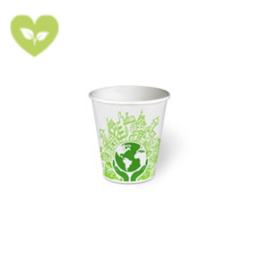 Bicchiere monouso in cartoncino Think Bio Green, Biodegradabile e Compostabile, Capacità 160 ml (confezione 50 pezzi)