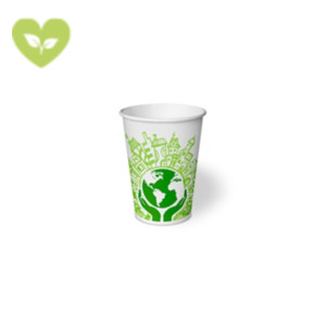 Bicchiere monouso in cartoncino Think Bio Green, Biodegradabile e Compostabile, Capacità 270 ml (confezione 1.000 pezzi)