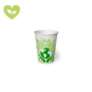 Bicchiere monouso in cartoncino Think Bio Green, Biodegradabile e Compostabile, Capacità 432 ml (confezione 20 pezzi)