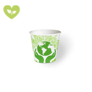 Bicchiere monouso in cartoncino Think Bio Green, Biodegradabile e Compostabile, Capacità 72 ml (confezione 1.500 pezzi)