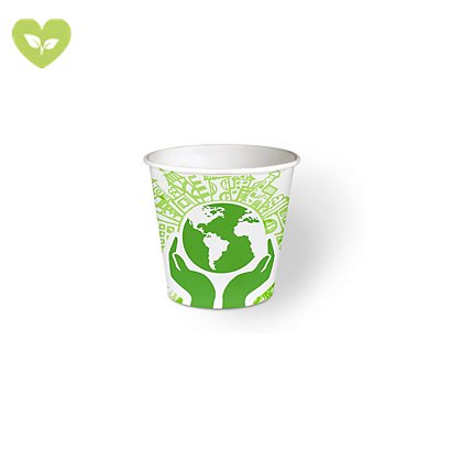 Bicchiere monouso in cartoncino Think Bio Green, Biodegradabile e Compostabile, Capacità 72 ml (confezione 1.500 pezzi)