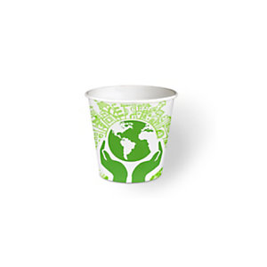 Bicchiere monouso in cartoncino Think Bio Green, Biodegradabile e Compostabile, Capacità 72 ml (confezione 50 pezzi)