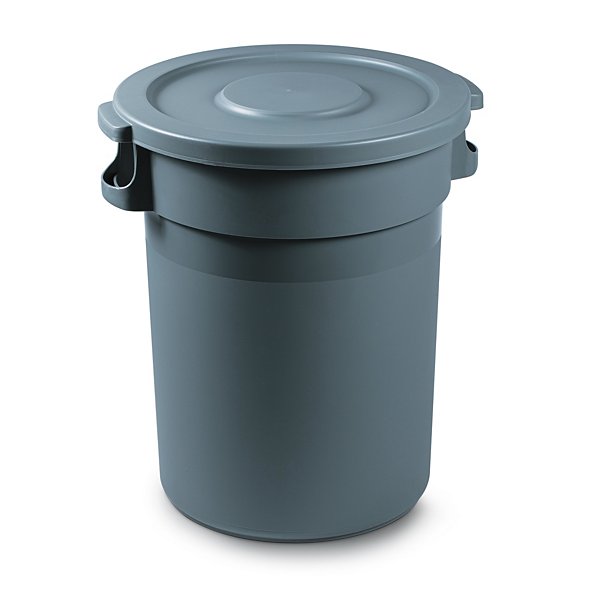 Bidone gettacarte grigio capacità 80 litri senza coperchio - 2