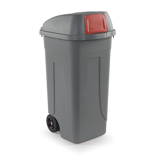 Bidone raccolta differenziata con coperchio basculante colorato capacità 100 litri - 3