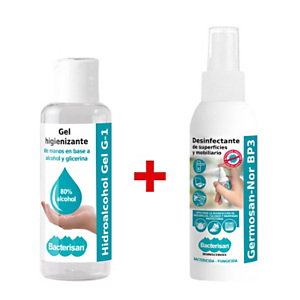 BILPER Pack Ahorro Desinfectante: Limpiador Hidroalcohólico autosecante, Bacterigel G-1, 60 ml + Limpiador Desinfectante Germosan-NOR BP3, 60 ml BILPER Pack Ahorro Desinfectante: Limpiador Hidroalcohólico autosecante, Bacterigel G-1, 60 ml + Limpiador Desinfectante Germosan-NOR BP3, 60 ml
