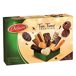 Biscuits Delacre Tea Time, assortiment, boîte de 500 g