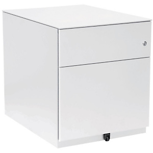 Bisley Cassettiera su ruote, 2 cassetti, Bianco Bisley Cassettiera su ruote, 2 cassetti, Bianco