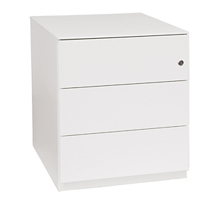 Bisley Cassettiera su ruote, 3 cassetti, Bianco Bisley Cassettiera su ruote, 3 cassetti, Bianco