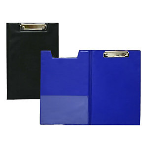 Bismark Carpeta con pinza portapapeles, Folio, de cartón rígido forrado en PVC,colores surtidos negro y azul
