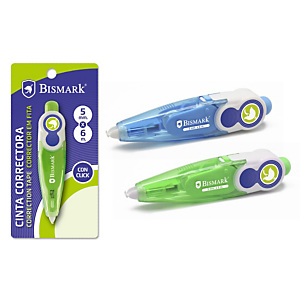 Bismark Click Click Corrector en cinta con sistema retro, 5 mm x 6 m. Bismark Click Click Corrector en cinta con sistema retro, 5 mm x 6 m.