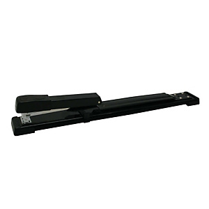 Bismark Grapadora manual de brazo largo, capacidad para 20 hojas, compatible con grapas 24/6 y 26/6, 400 x 50 x 45 mm, color negro